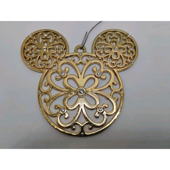 Disney Other - Disney Mickey Mouse Metal Icon Filigree Christmas Tree Ornament w/ Rhinestones